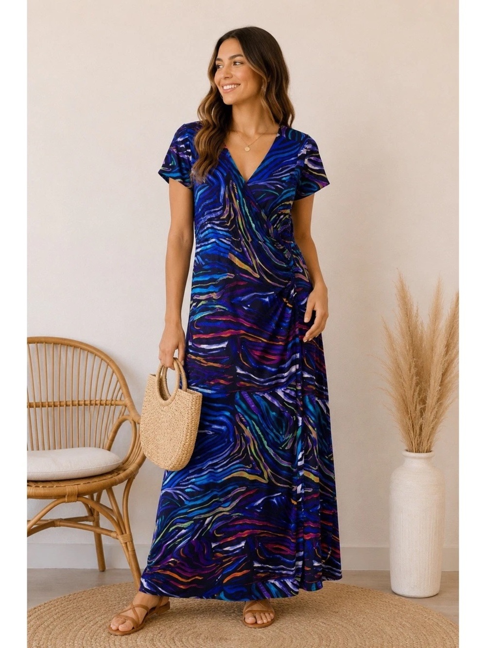 Soft Surroundings Faux Wrap Maxi Dress